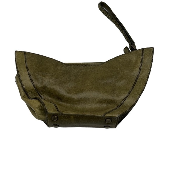 Cate Adair Dark Green Leather Zippered Wristlet BLEMISH - Picture 4 of 9